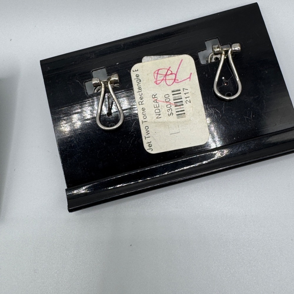 Earring Lot 7 Pairs Silver Tone Pearl CZ Rhinestone Dangle Hoop Stud NOS - Picture 8 of 13
